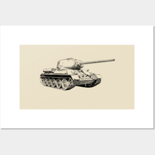 Tank T-34 Posters and Art